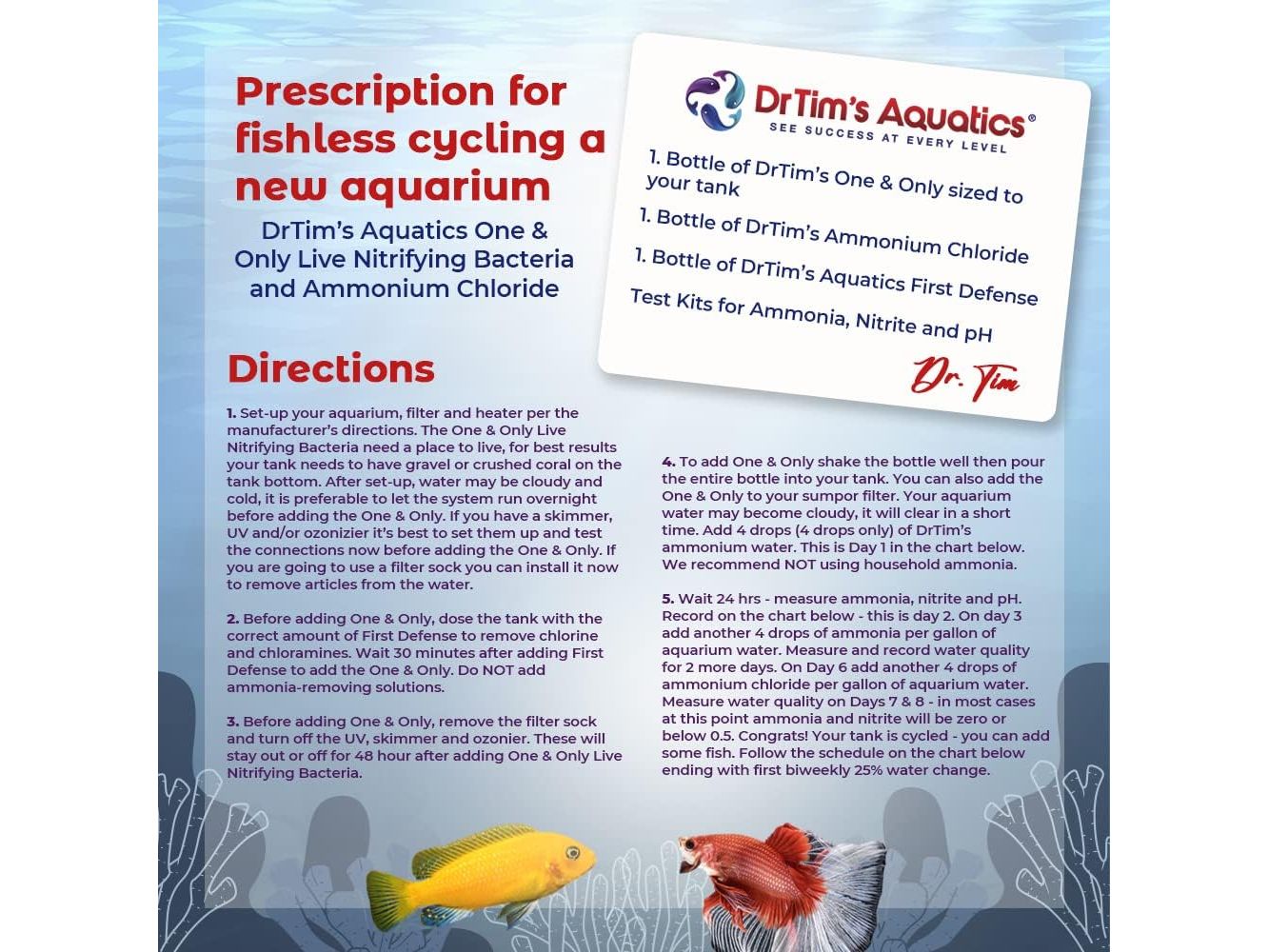 Dr Tims Ammonium Chloride Solution for Fishless Cycling